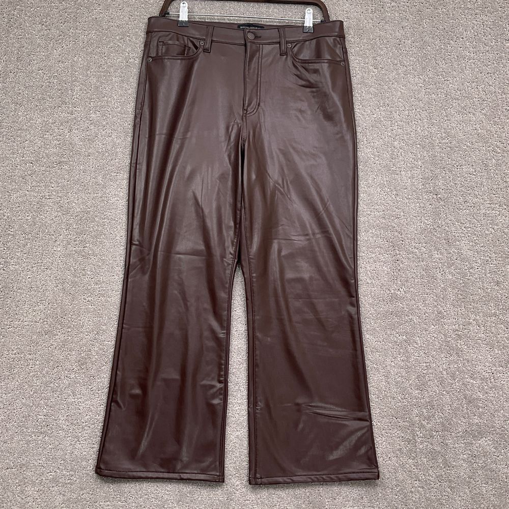 Banana Republic Pants Women Pants‎ 12/31 Brown Faux Leather Cropped Bootcut